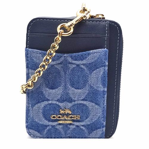新品未使用　coach　デニム　パスケース ケース　シグネチャー COACH（コーチ） カードケース 新作 新品 カードケース パスケース