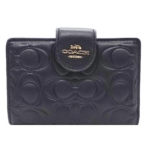 ■新品■COACH 二つ折り財布■シグネチャー■ブラック×ブラウン■本日限定価格 COACH（コーチ） 財布 二つ折り財布 新作 新品 シグネチャー カーフ