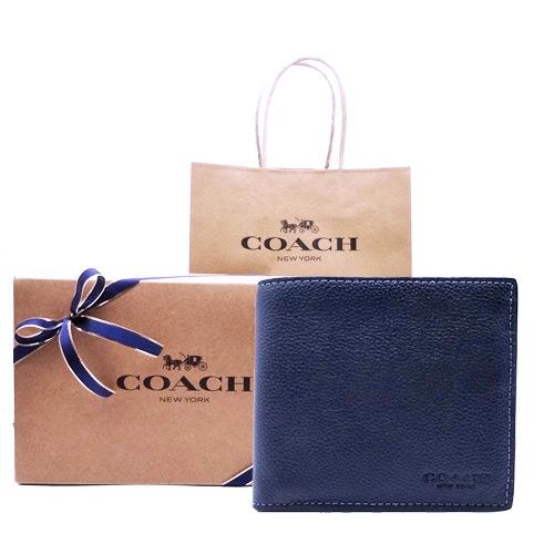 新品未使用！！COACH　 ネイビー 二つ折り財布　CR378 DEB COACH（コーチ） 財布 新作 新品 メンズ 二つ折り財布 コインケース付