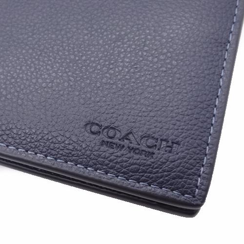 新品未使用！！COACH　 ネイビー 二つ折り財布　CR378 DEB COACH（コーチ） 財布 新作 新品 メンズ 二つ折り財布 コインケース付