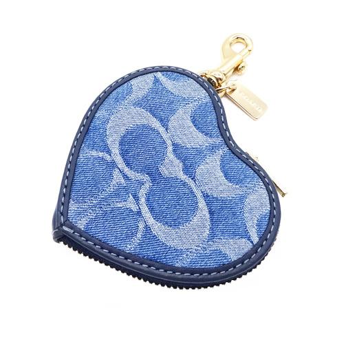 COACH（コーチ） ハートチャーム コインケース 新作 新品 デニム