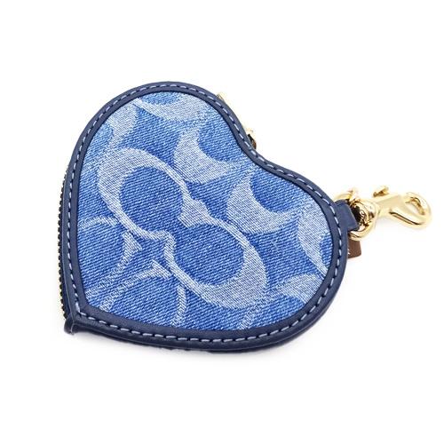 COACH（コーチ） ハートチャーム コインケース 新作 新品 デニム