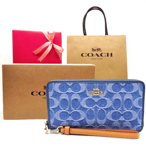 COACH（コーチ） 財布 長財布 新作 新品 デニム シグネチャー プリント