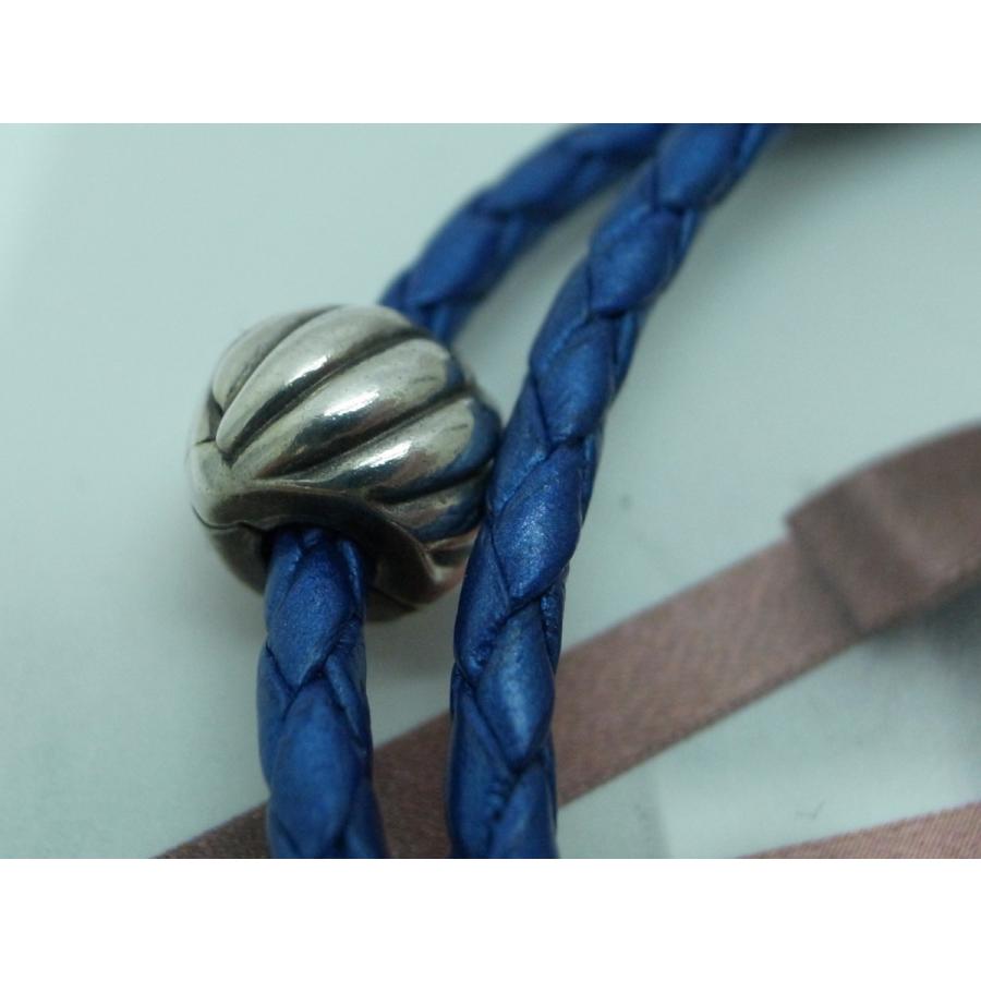 PANDORA】パンドラ 2連 ダブル レザー ブレスレット ブルー : 151 