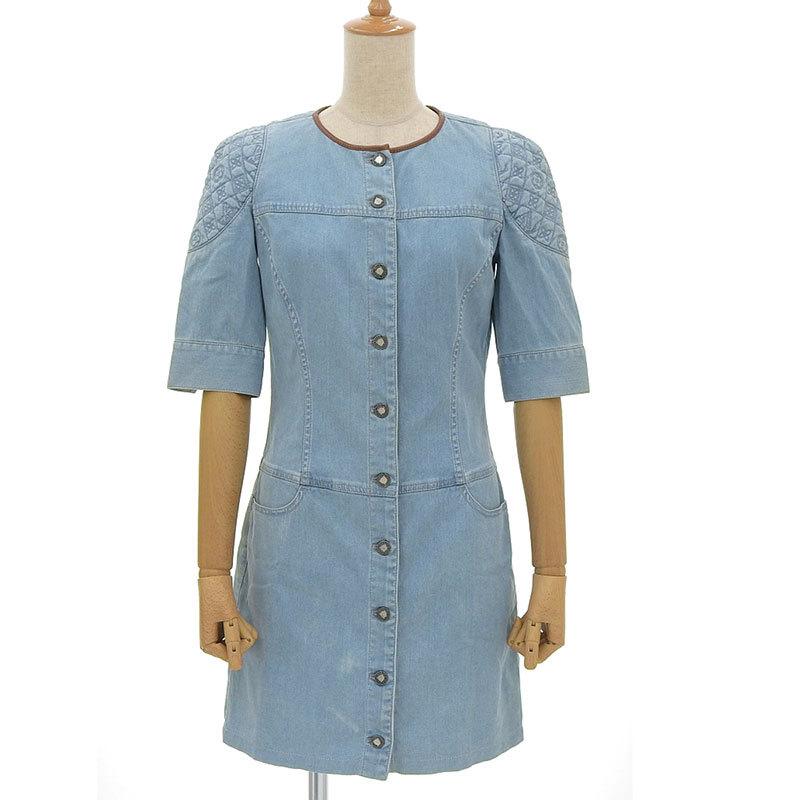 注目ブランドのギフト ヴィトン ルイ Louis 36 ライトブルー デニム ワンピース Vuitton ワンピース チュニック Littleelmgrooming Com