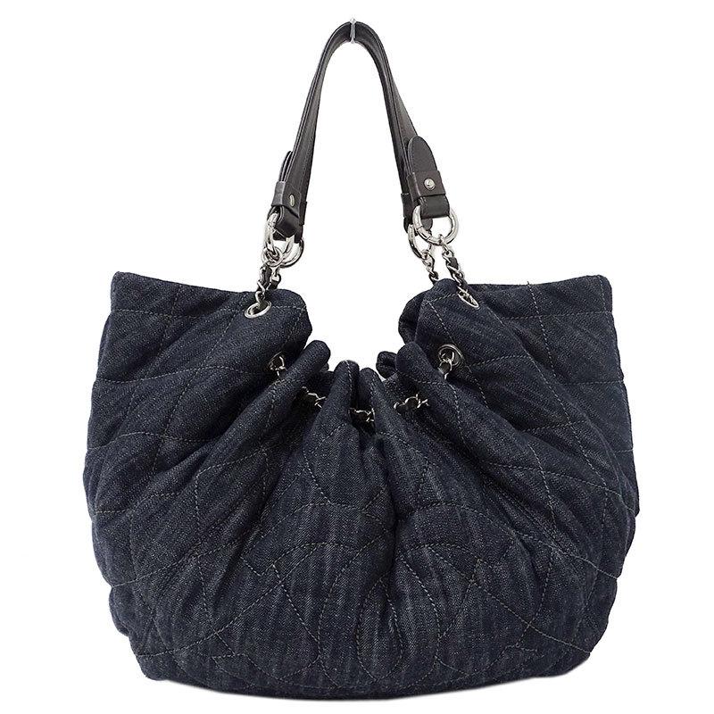 シャネル Chanel バッグ レディース ショルダーバッグ トートバッグ デニム ショルダーバッグ バッグ V シルバー金具 バッグ ブラック ブランドベイヤフーショップ ダークネイビー 正規品低価格