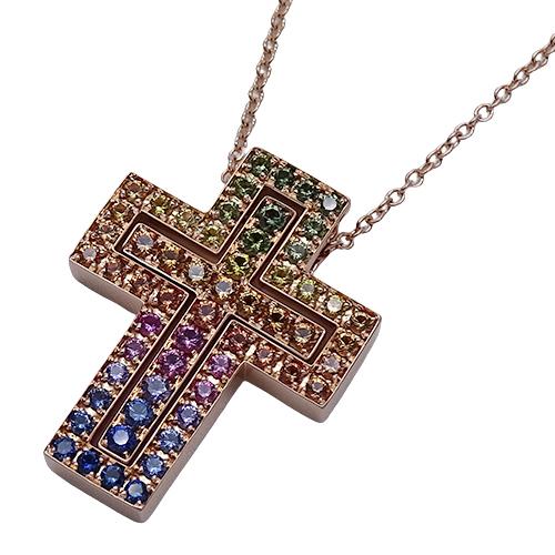 ダミアーニ Damiani ネックレス レディース メンズ クロス マルチ サファイア 750pg ピンクゴールド ベルエポック 磨き済み V ブランドベイヤフーショップ 通販 Yahoo ショッピング