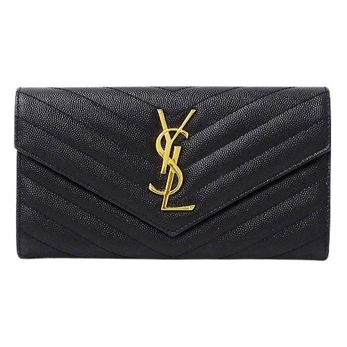 YSL ブラック キルティング 長財布 SAINT LAURENT サンローラン 財布 レディース ブランド 長財布