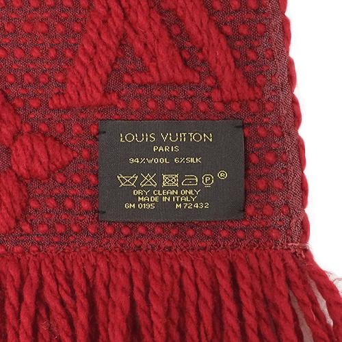 ルイ ヴィトン LOUIS VUITTON マフラー レディース ブランド ストール エシャルプ ロゴマニア ウール ルビー M72432 レッド 赤 防寒 秋冬｜brandbayshop｜05