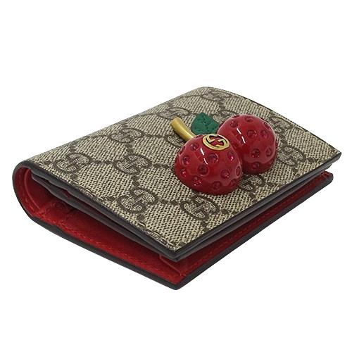 GUCCI グッチ 財布 レディース ブランド 二つ折り財布 チェリー GUCCI グッチ 財布 レディース ブランド 二つ折り財布 チェリー