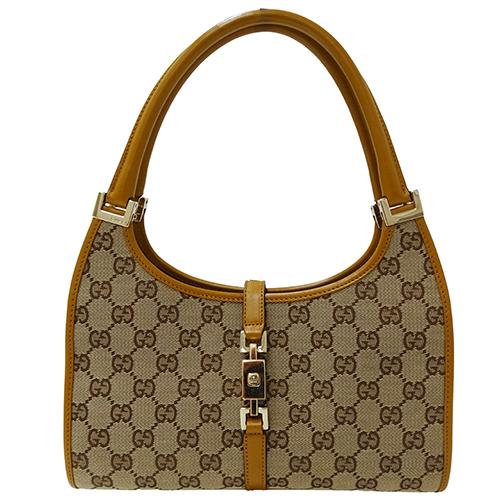 美品✨ グッチ　ジャッキー　ggキャンバス　ハンドバッグ　レザー　ブラウン GUCCI（グッチ） バッグ レディース ブランド ハンドバッグ ジャッキー