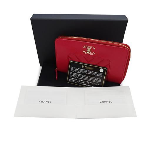 CHANEL シャネル 財布 レディース ブランド 中財布 ラムスキン V CHANEL シャネル 財布 レディース ブランド 中財布 ラムスキン V