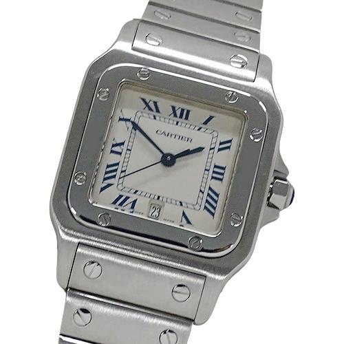 Cartier(カルティエ) 腕時計 サントスガルベLM W20018D6 ボーイズ SS アイボリー Cartier（カルティエ） 時計 メンズ ブランド サントスガルベ LM