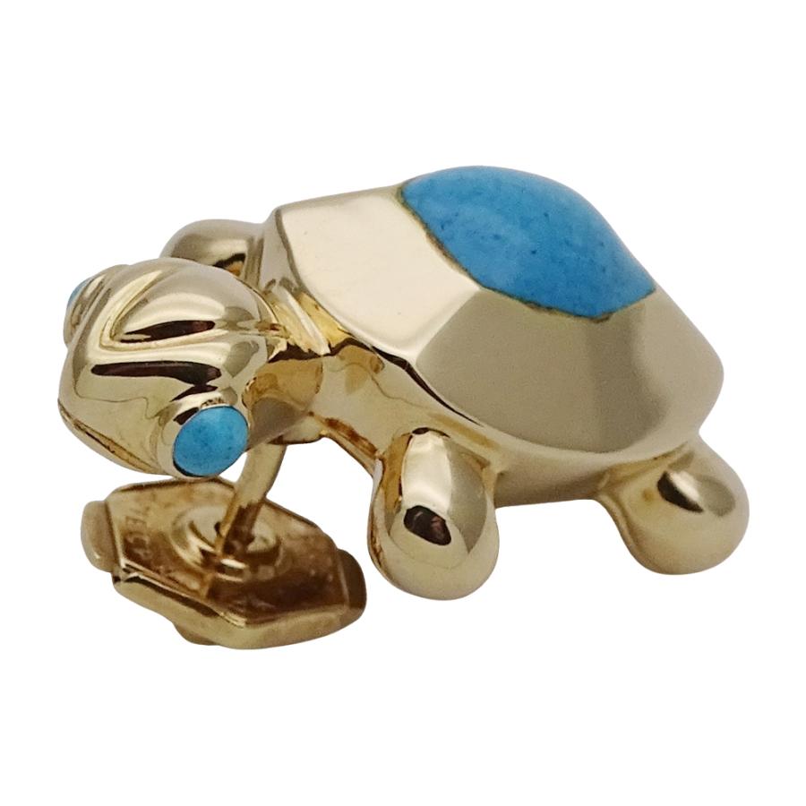 Cartier カルティエ ブローチ レディース ブランド 750YG ターコイズ  