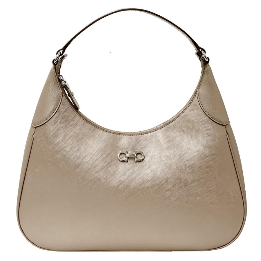 サルヴァトーレフェラガモ　ダブルガンチーニ　ハンドバッグ　パールベージュ FERRAGAMO（フェラガモ） バッグ レディース ブランド ダブル