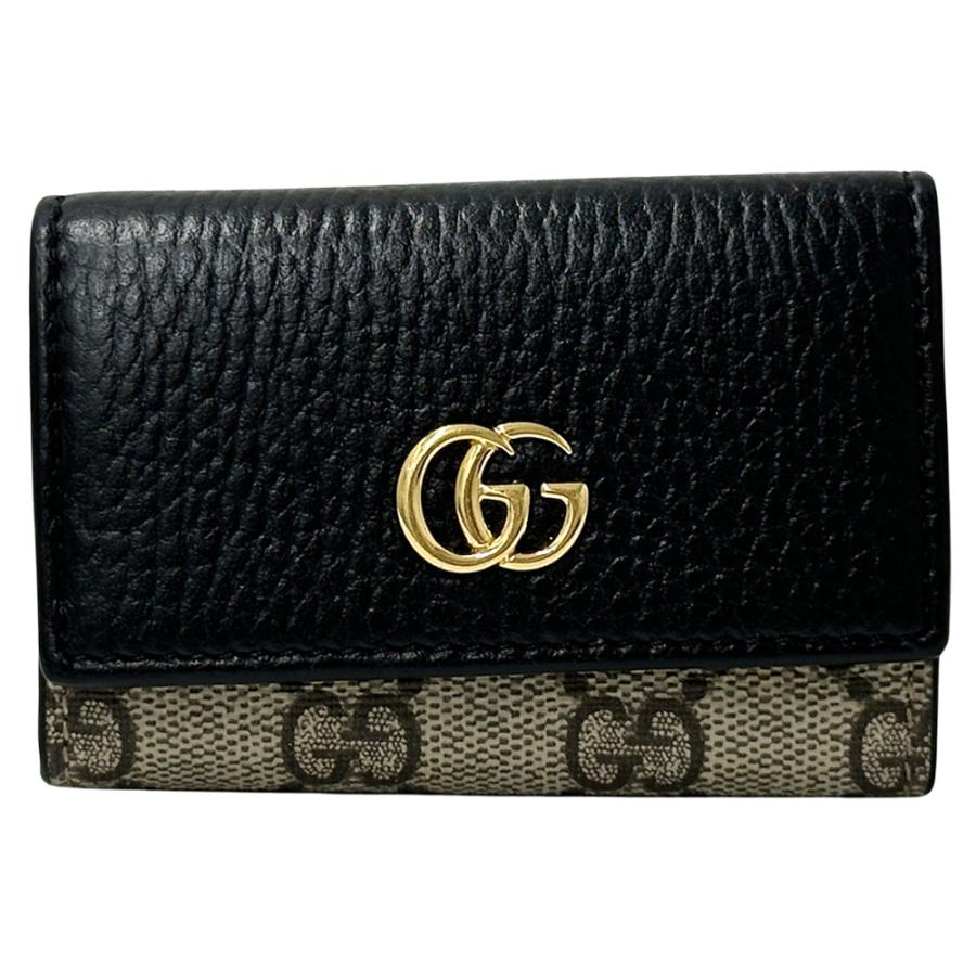 GUCCI グッチ GGプチマーモント ６連キーケース　ブラック GUCCI（グッチ） キーケース メンズ ブランド プチマーモント GG