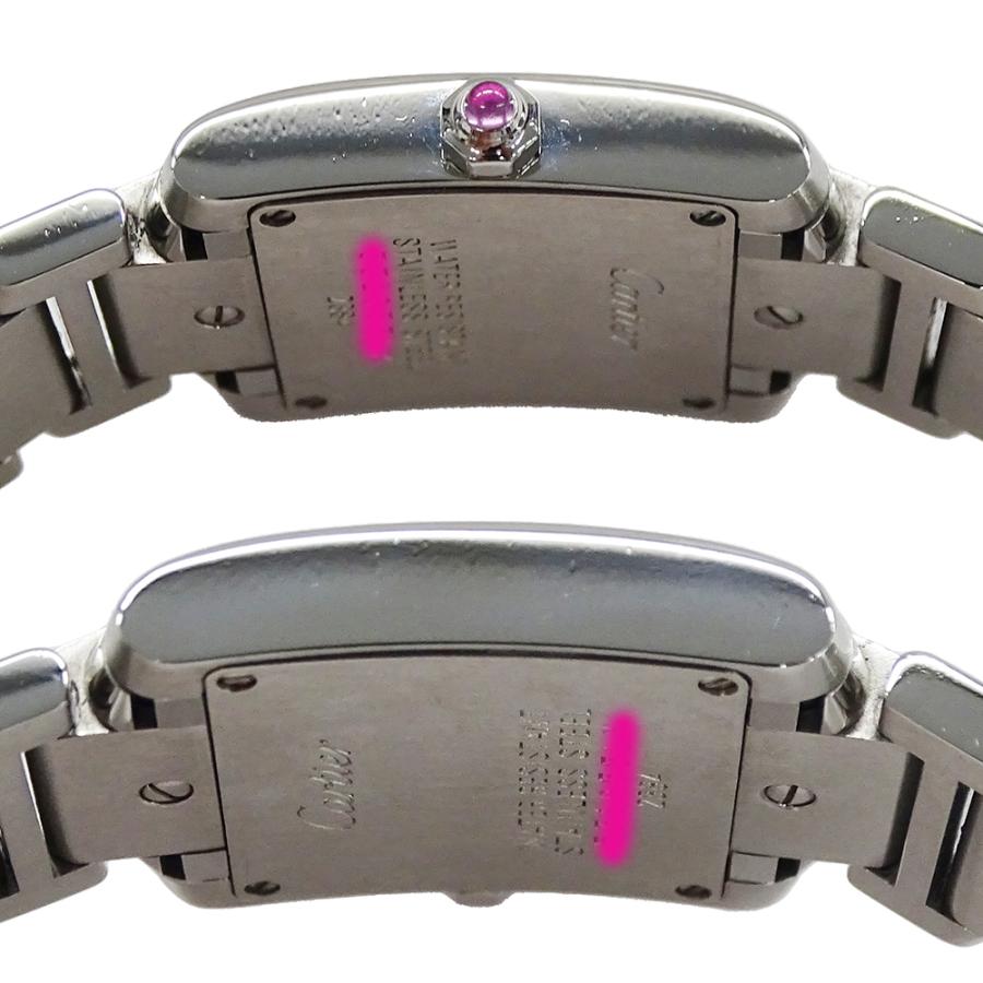 カルティエ Cartier 時計 レディース ブランド タンクフランセーズ SM 2006年クリスマス限定 クオーツ QZ ステンレス SS W51031Q3 シルバー ピンク 磨き済み 【中古】 Cartier（カルティエ） 時計 レディース ブランド タンクフランセーズ