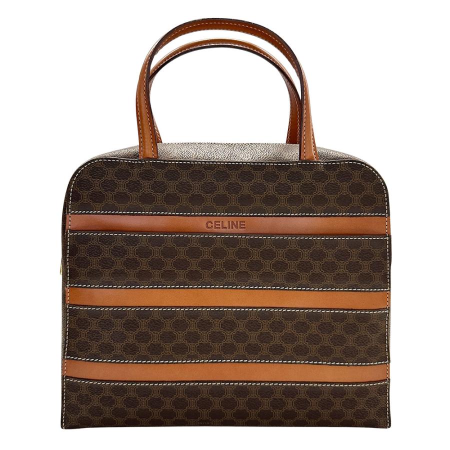 セリーヌ CELINE ハンドバッグ マカダム キャンバス/型押しレザー