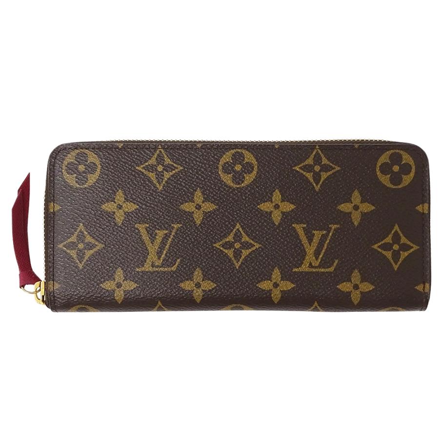 ルイ・ヴィトン LOUIS VUITTON 財布 モノグラム レディース ブランド 長財布 ポルトフォイユ クレマンス フューシャ M60742 ブラウン ラウンドファスナー おしゃれ 【中古】 LOUIS VUITTON（ルイ・ヴィトン） 財布 モノグラム レディース