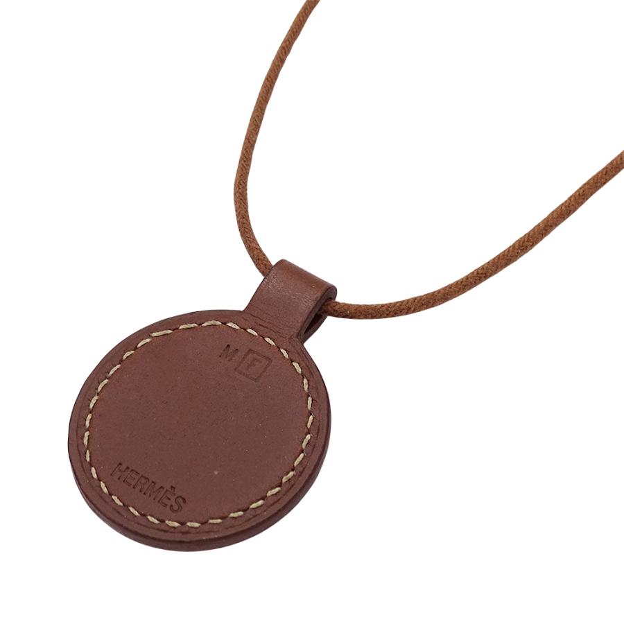 HERMES ブラウンレザーネックレス HERMES(エルメス) raniere leather necklace ラニエール レザー