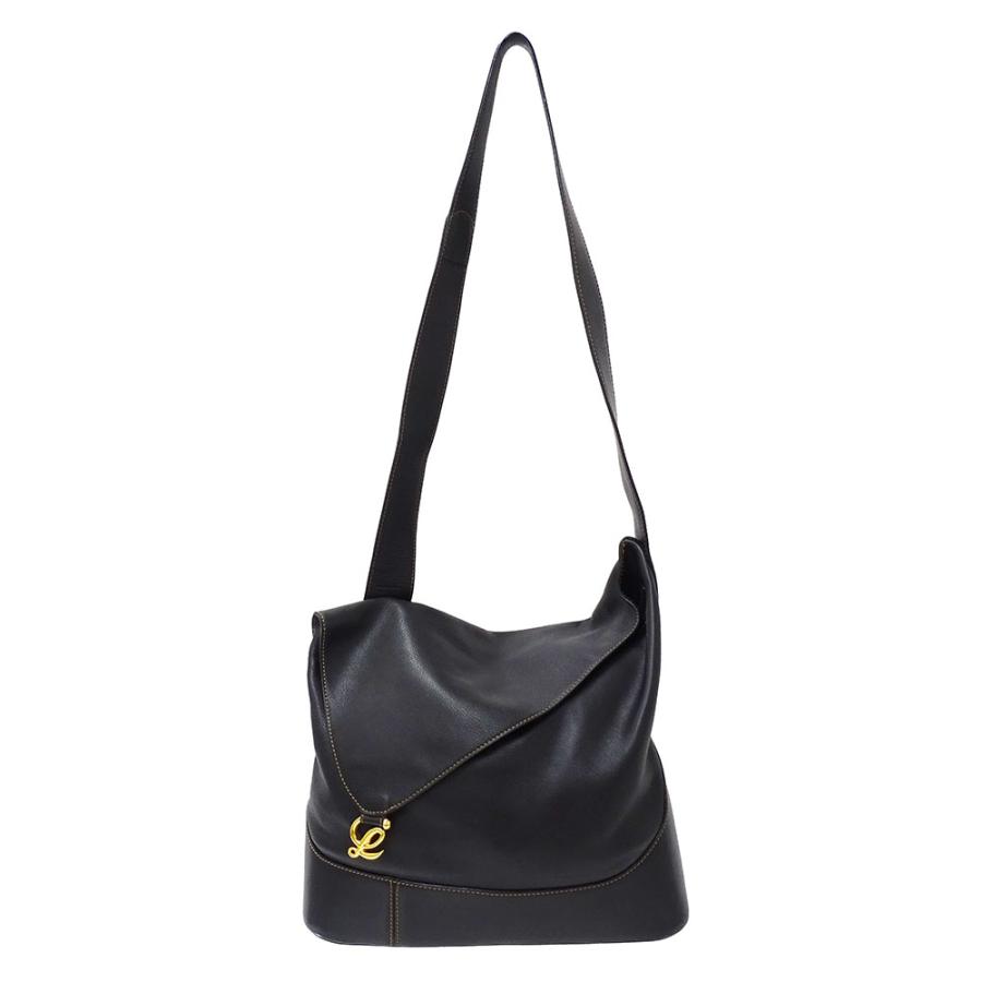 ロエベ LOEWE バッグ レディース ブランド ショルダーバッグ アントン レザー ブラック 肩掛け 斜めがけ おしゃれ 無地 シンプル おでかけ 【中古】 LOEWE（ロエベ） バッグ レディース ブランド ショルダーバッグ