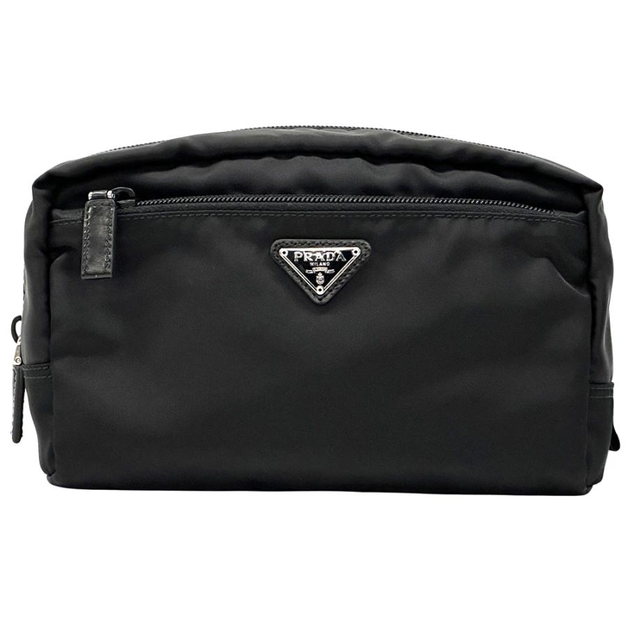 正規品】プラダ PRADA ナイロン ポーチ ペンケース ナイロン 黒 ロゴ