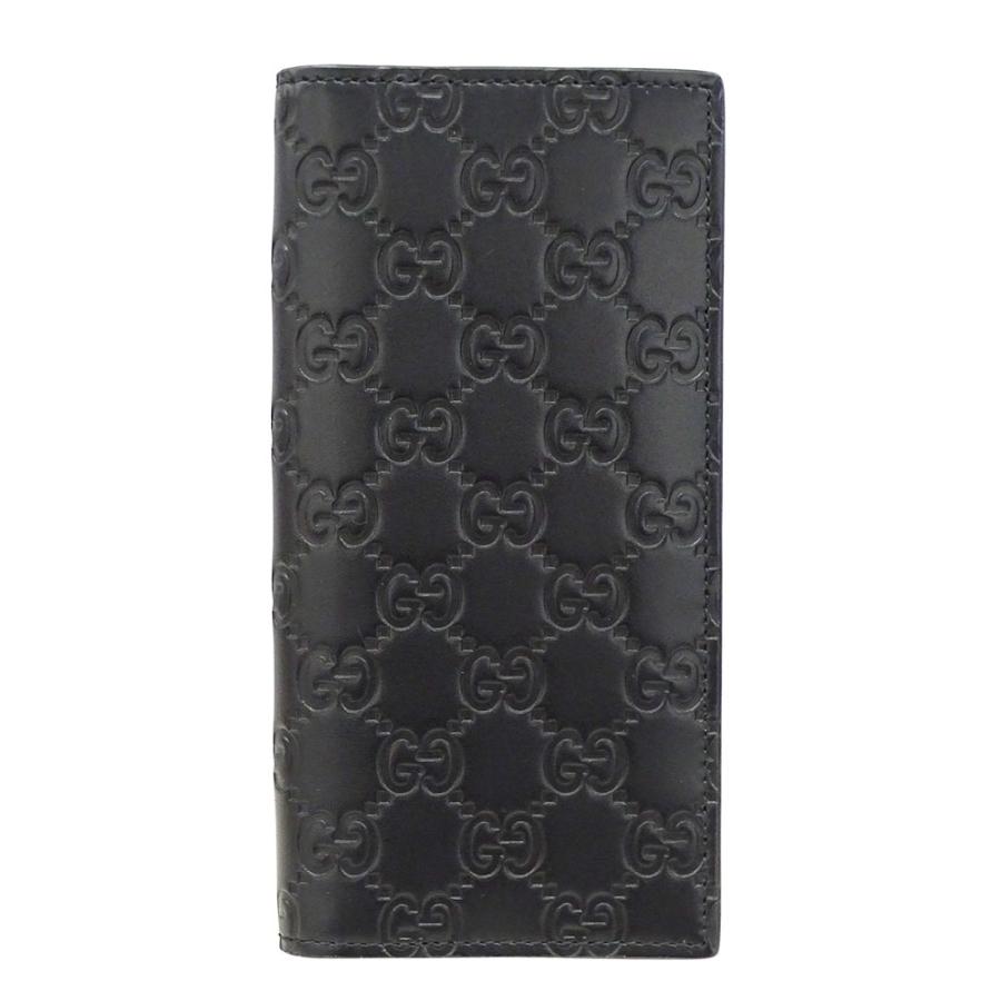 GUCCI（グッチ） 財布 メンズ ブランド 長財布 シマレザー ブラック