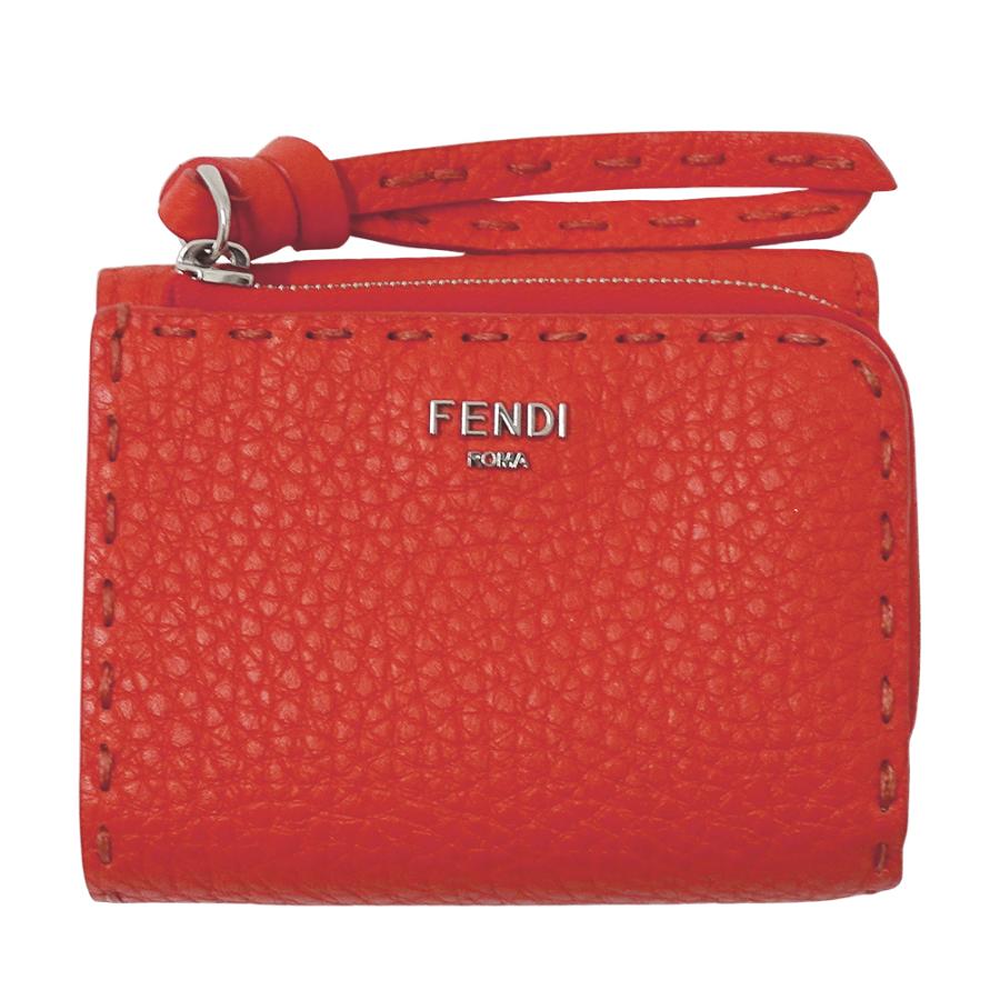 フェンディ FENDI 財布 レディース ブランド 二つ折り財布 ピーカブー マイクロ レザー レッド 8M0499 赤 ミニ財布 コンパクト ウォレット 小さめ おしゃれ 【中古】 FENDI（フェンディ） 財布 レディース ブランド 二つ折り財布