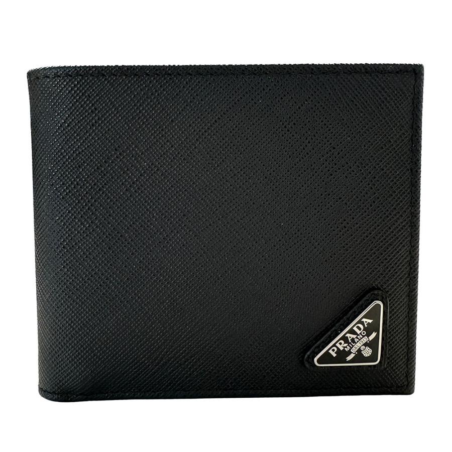 PRADA サフィアーノ 二つ折り財布　メンズ黒色 PRADA（プラダ） 財布 メンズ ブランド 二つ折り財布 サフィアーノ