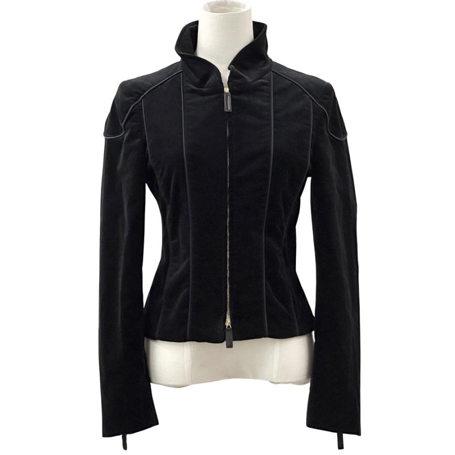 GUCCI グッチ レディース ブルゾン ジャケット サイズ40 Mサイズ 黒 GUCCI（グッチ） ジャケット レディース ブランド コットン スエード