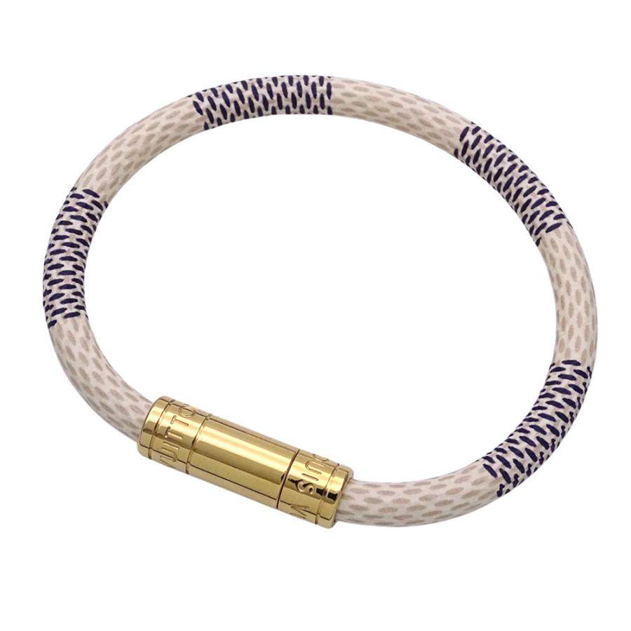 美品LOUIS VUITTON レザー ブレスレット LOUIS VUITTON（ルイ・ヴィトン） ブレスレット ダミエアズール