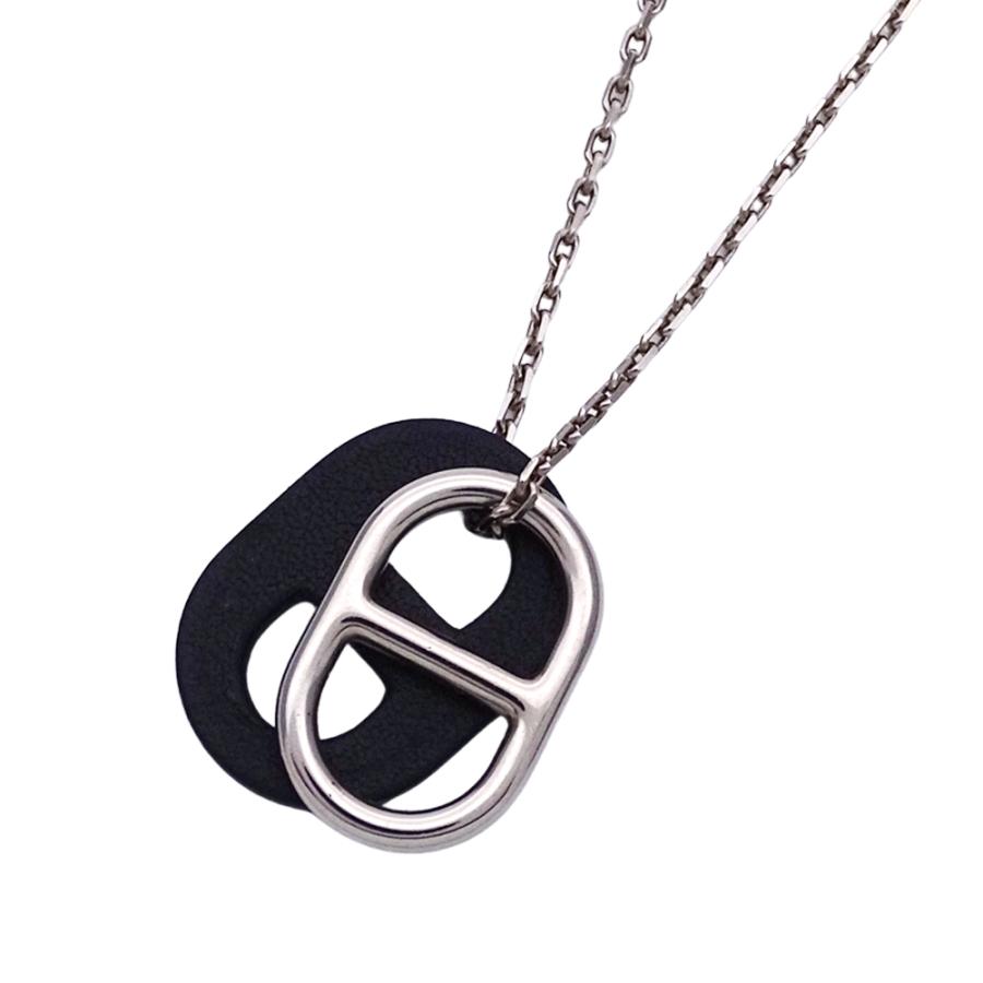 エルメス オーマイヨン ネックレス シェーヌダンクル シルバー ブラック エルメス オーマイヨン ネックレス シェーヌダンクル シルバー