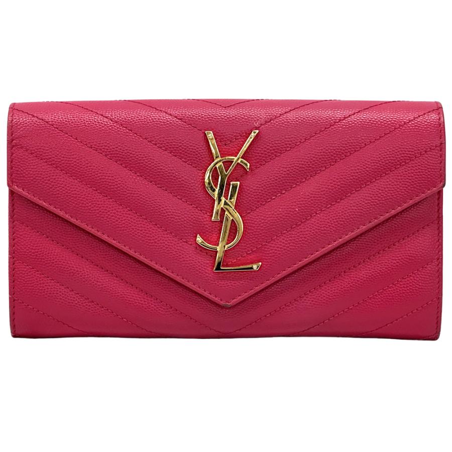 【✨美品✨】 サンローラン カサンドラ キルティング 長財布 ピンク 付属品完備 SAINT LAURENT サンローラン 財布 レディース ブランド カサンドラ 長