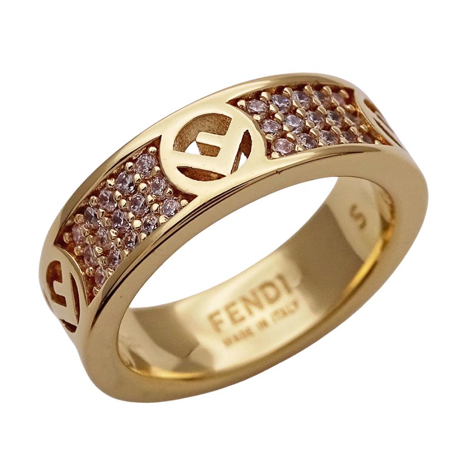 現行 FENDI フェンディ エフイズ リング ゴールド ラインストーン S FENDI（フェンディ） リング レディース ブランド 指輪 エフイズ