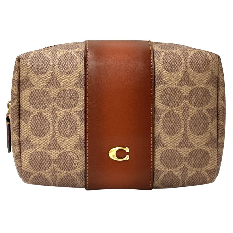 COACH（コーチ） ポーチ レディース ブランド シグネチャー PVC ブラス