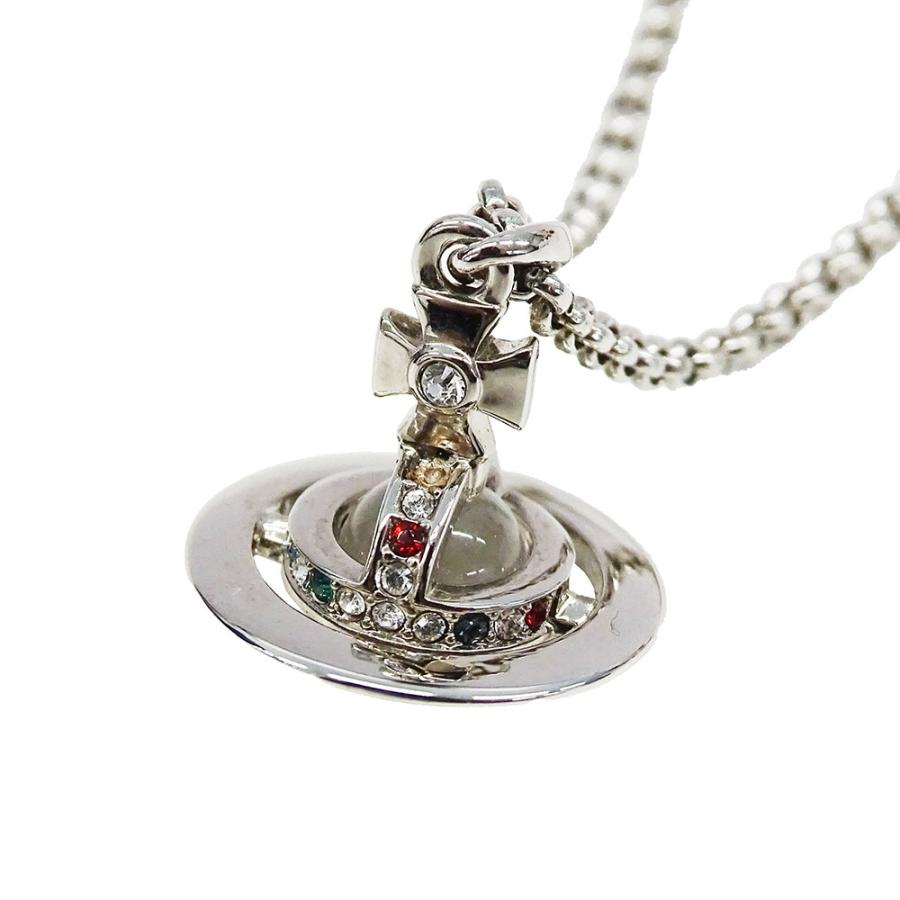 美品 vivienne westwood ネックレス ラインストーン　シルバー Vivienne Westwood（ヴィヴィアンウエストウッド） ネックレス