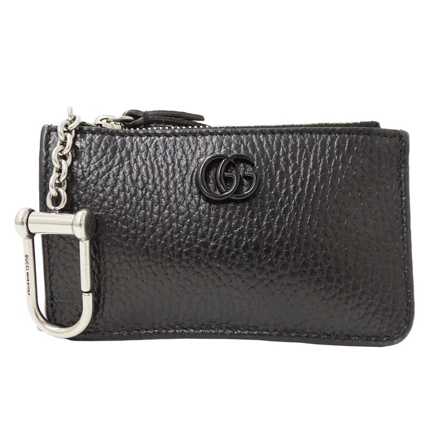 【数回使用】GUCCI ケース　小銭入れ　プチマーモント GG ブラック GUCCI（グッチ） 財布 レディース メンズ ブランド コインケース