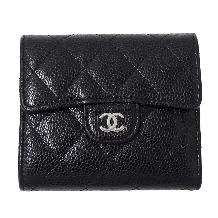 ひなCHANEL マトラッセ 三つ折り財布 ブラック ひなCHANEL マトラッセ 三つ折り財布 ブラック CHANEL（シャネル