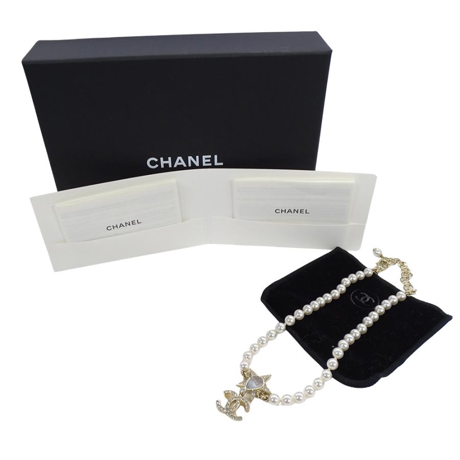 シャネル CHANEL チョーカー レディース ブランド ネックレス メタル ラインストーン フェイクパール スター ココマーク I23P アクセサリー_7