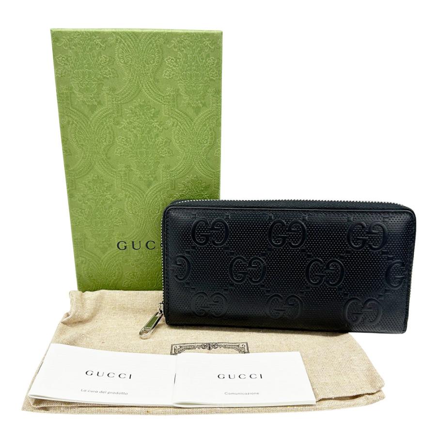 GUCCI（グッチ） 財布 メンズ ブランド 長財布 GGエンボス ジップ