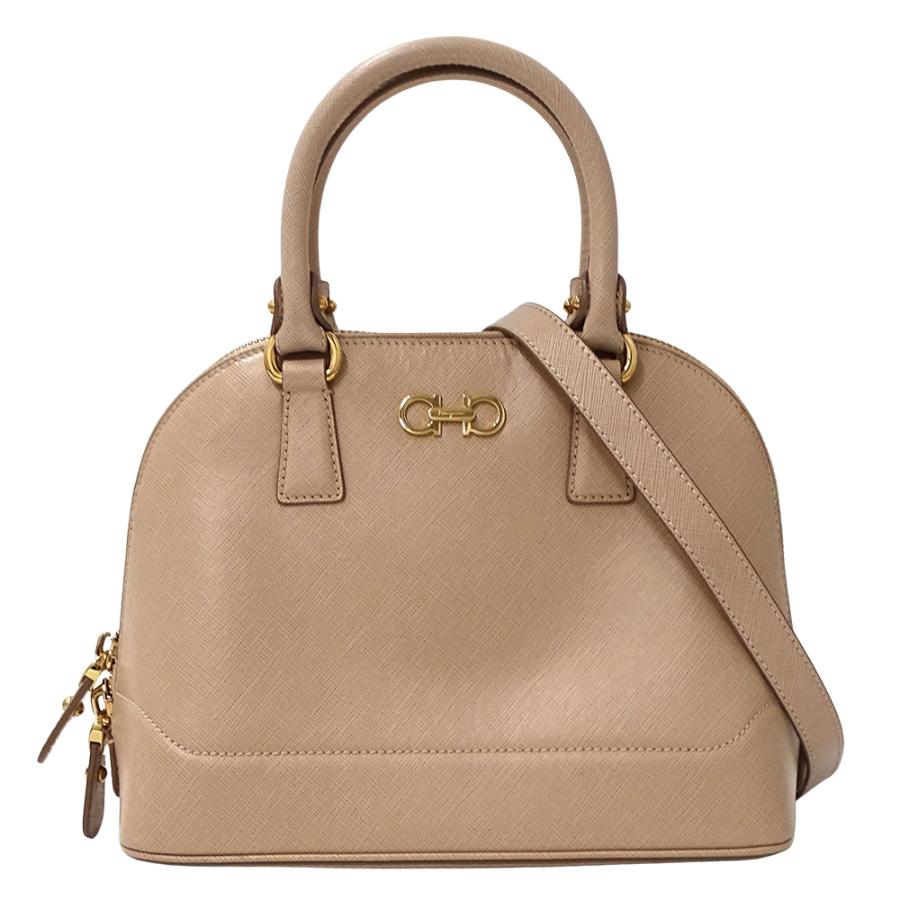 フェラガモ／ガンチーニ／ハンドバッグ／ショルダーバッグ ／キャメル／ベージュ FERRAGAMO（フェラガモ） バッグ レディース ブランド ハンドバッグ