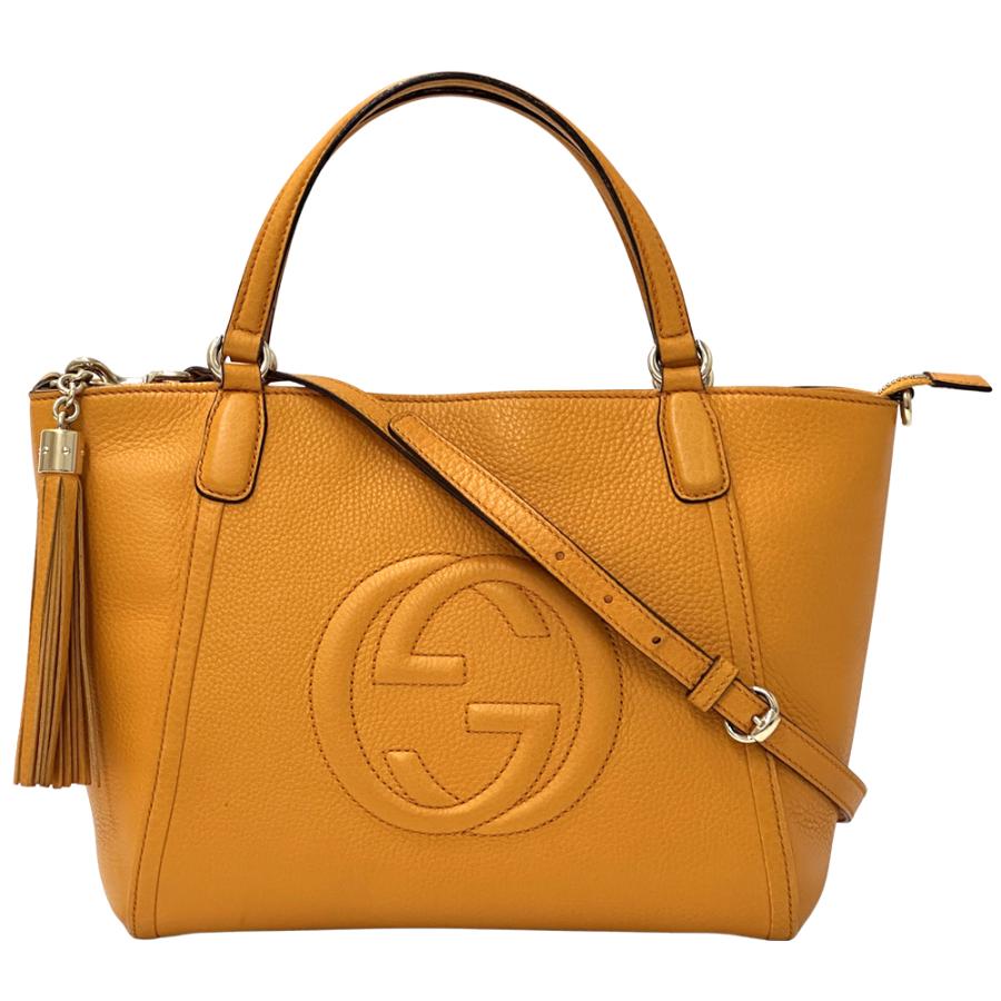 GUCCI 2WAYハンドバッグ ショルダーバッグ ソーホー オレンジ系 レザー GUCCI（グッチ） バッグ レディース ブランド ソーホー ハンドバッグ
