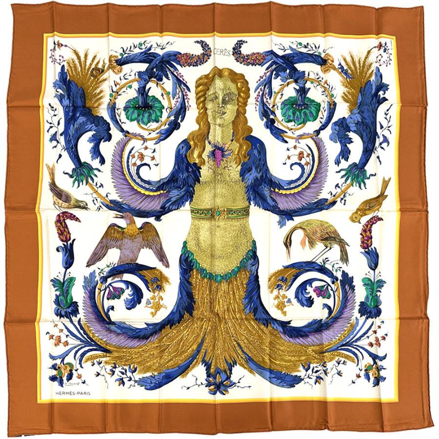 極美品　HERMES カレ90 スカーフ HERMES（エルメス） スカーフ カレ90 CERES 女神セレス レディース