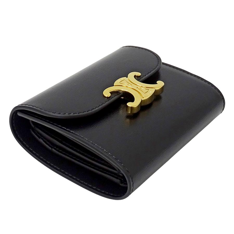 CELINE　セリーヌ　三つ折り財布　トリオンフ　黒 　ブラック CELINE（セリーヌ） 財布 レディース ブランド 三つ折り財布