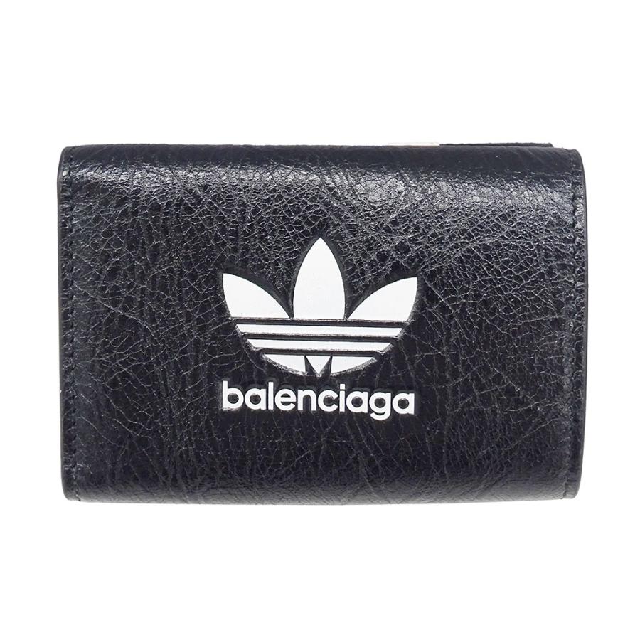 ♡美品♡バレンシアガ エブリディ キャッシュ 三つ折り財布 レザー ロゴ 黒 BALENCIAGA（バレンシアガ） 財布 レディース メンズ ブランド 三