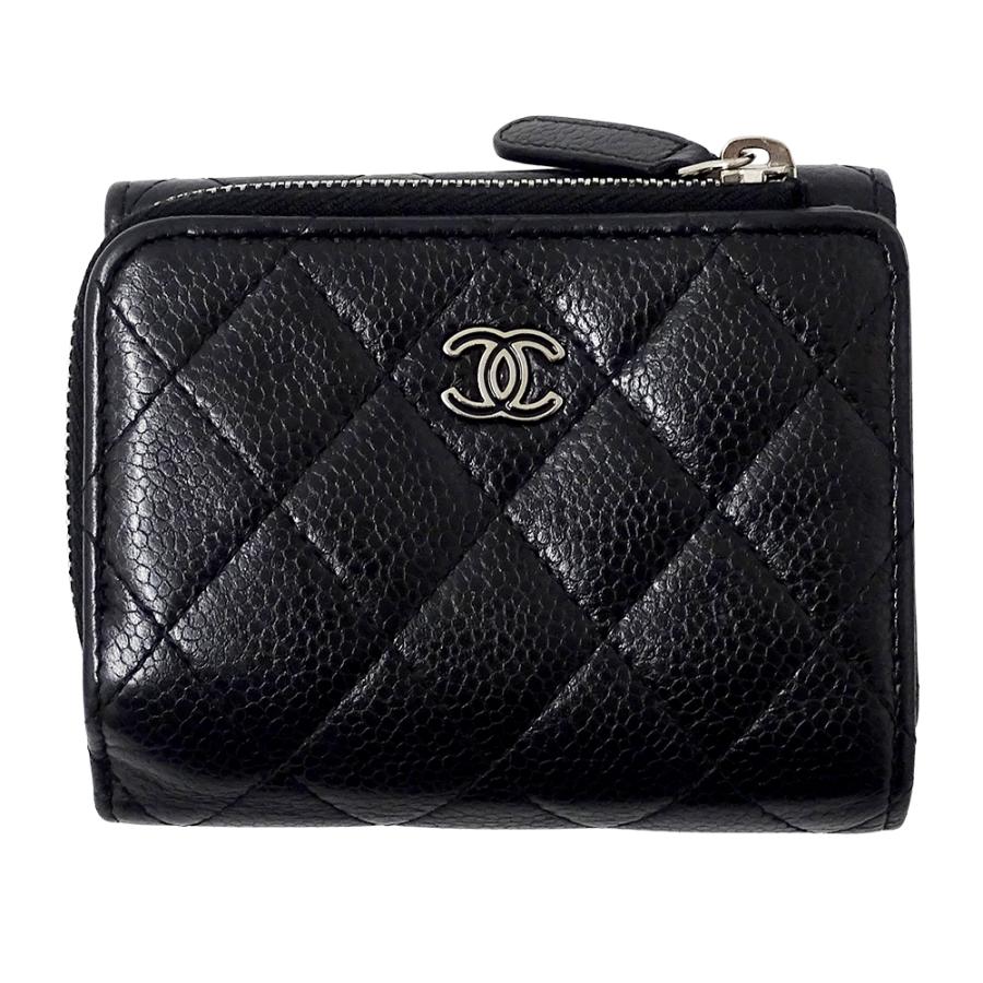 CHANEL シャネル キャビアキンマトラッセ 三折 ミニ財布 CHANEL（シャネル） 財布 マトラッセ レディース ブランド 三つ折り
