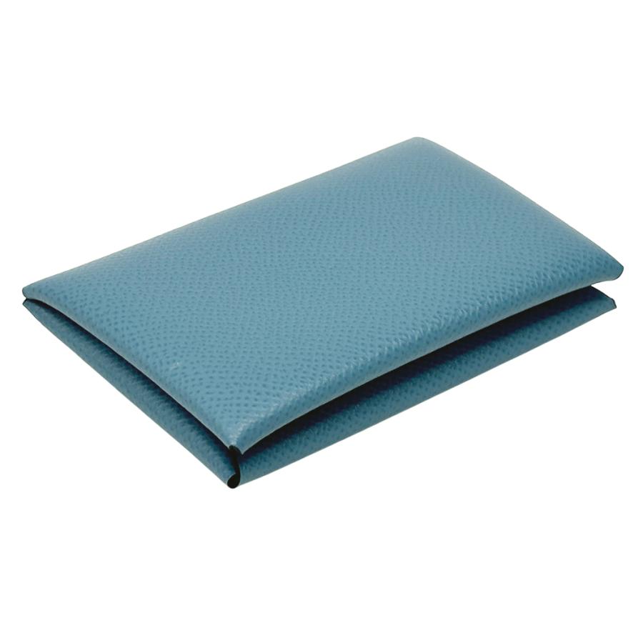 HERMES エルメス カルヴィカードケース ブルーグリーン 中古 HERMES（エルメス） カードケース カルヴィ レディース メンズ