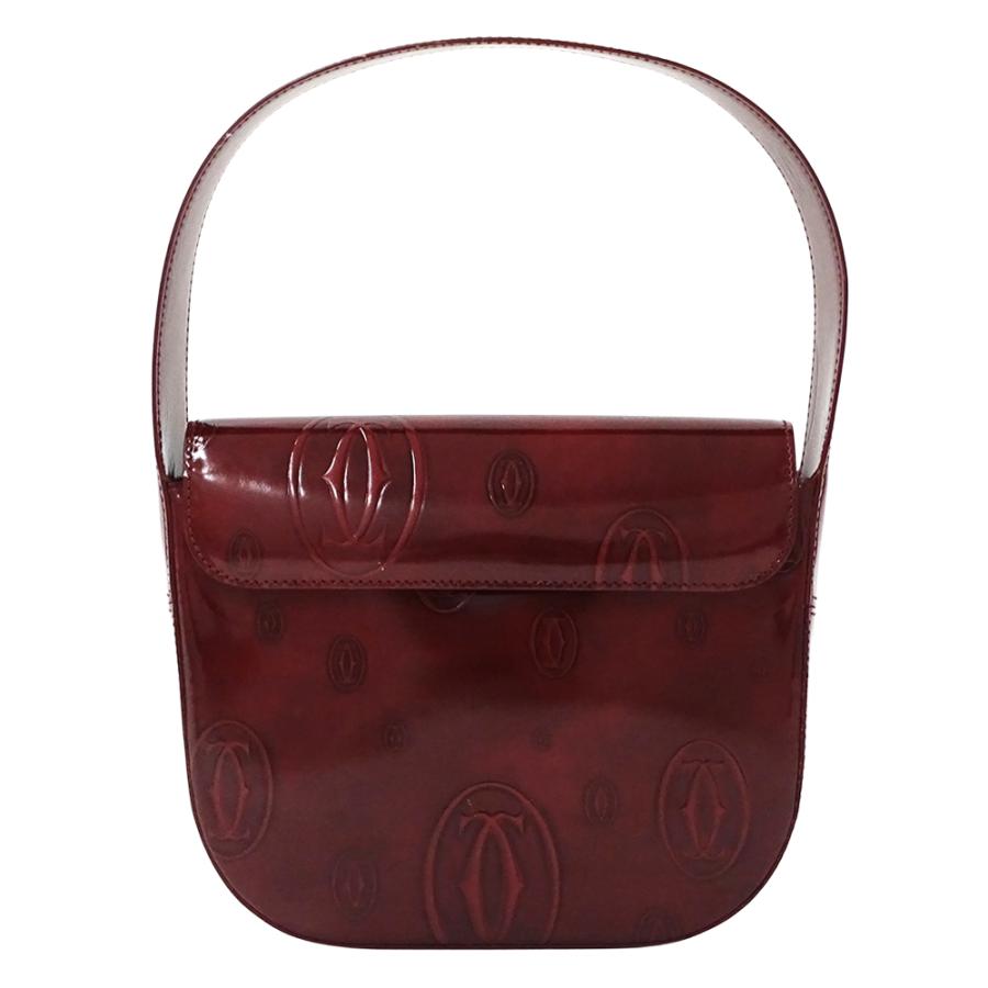 最終価格！Cartier ハッピーバースデー　ボルドー エナメルレザー バック Cartier（カルティエ） バッグ レディース ブランド ハンドバッグ