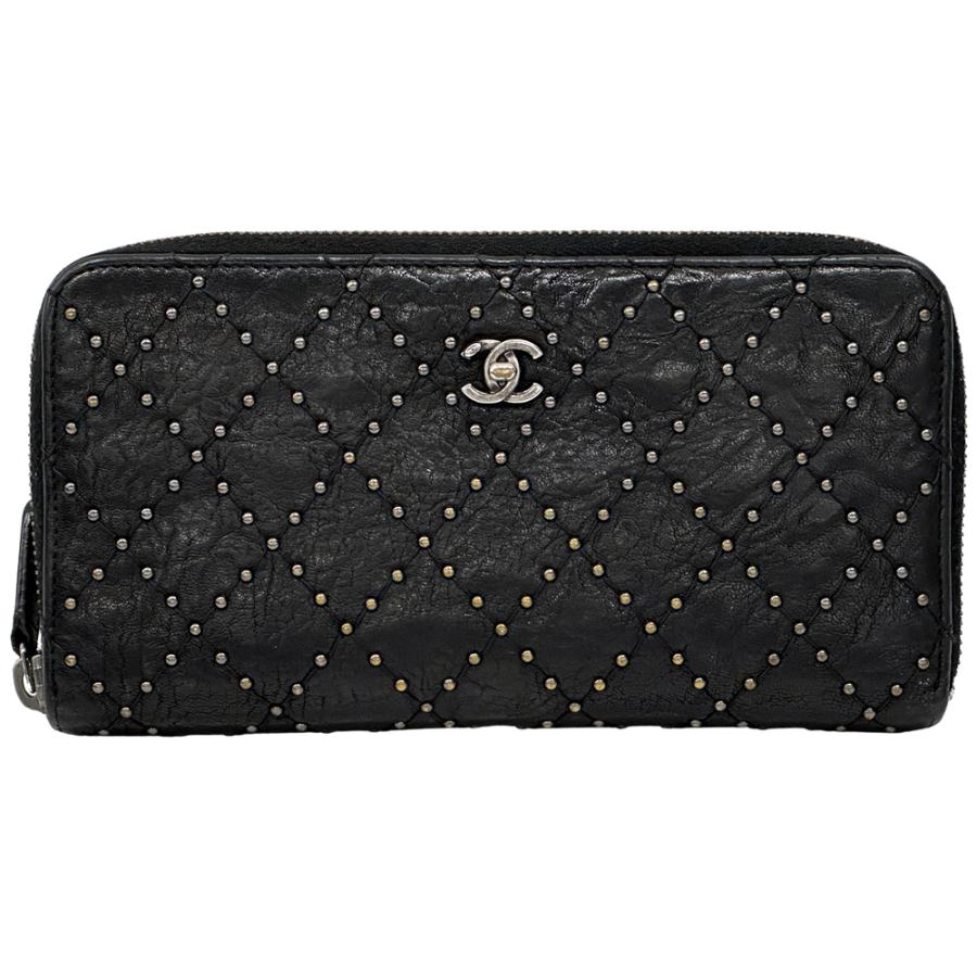 CHANEL シャネル マトラッセ スタッズ ラウンドファスナー 長財布 CHANEL（シャネル） 財布 マトラッセ スタッズ レディース ブランド 長