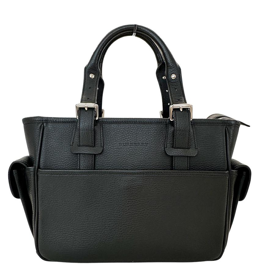 Burberry ブラックレザーハンドバッグ BURBERRY（バーバリー） バッグ レディース ブランド ハンドバッグ